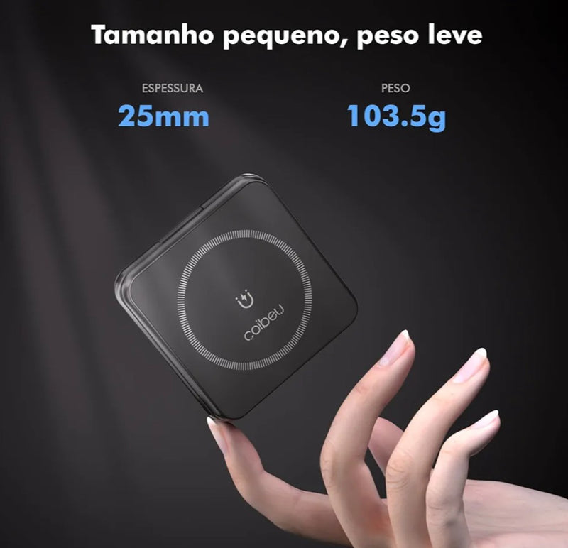 Carregador por Indução Portatil, Suporte Magnetico para todos os tipos de Celulares, Dobrável Portátil, fácil para transportar, Sucção Forte, 25W