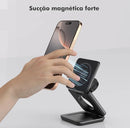 Carregador por Indução Portatil, Suporte Magnetico para todos os tipos de Celulares, Dobrável Portátil, fácil para transportar, Sucção Forte, 25W