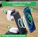 Soonjet Estação de carregamento sem fio 3 em 1, suporte de carregador para vários dispositivos Apple [carregamento rápido revolucionário] [certificado oficial] para iPhone 15, 14, 13