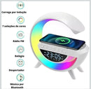 Luminária G Speaker RGB Colorido Caixa de Som Bluetooth de Mesa Quarto Cama Mostrador de Horario Led Carregamento sem fio por indução Tecnologia Wireless , tudo que você precisa......